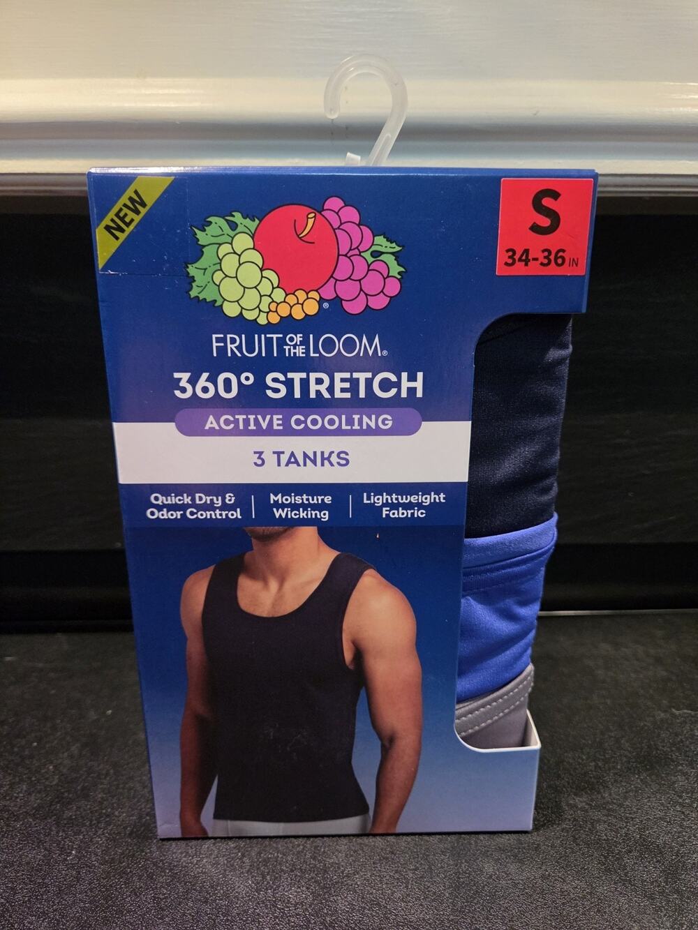 NWT Fruit of the Loom men’s S 34-36 in. tanks 3-piece multi-color lightweight st